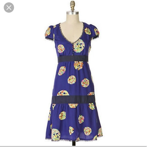 Anthropologie Dresses & Skirts - Maeve silk purple cap sleeve dress